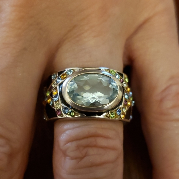 Sterling 925 silver and aquamarine ring - Picture 1 of 6